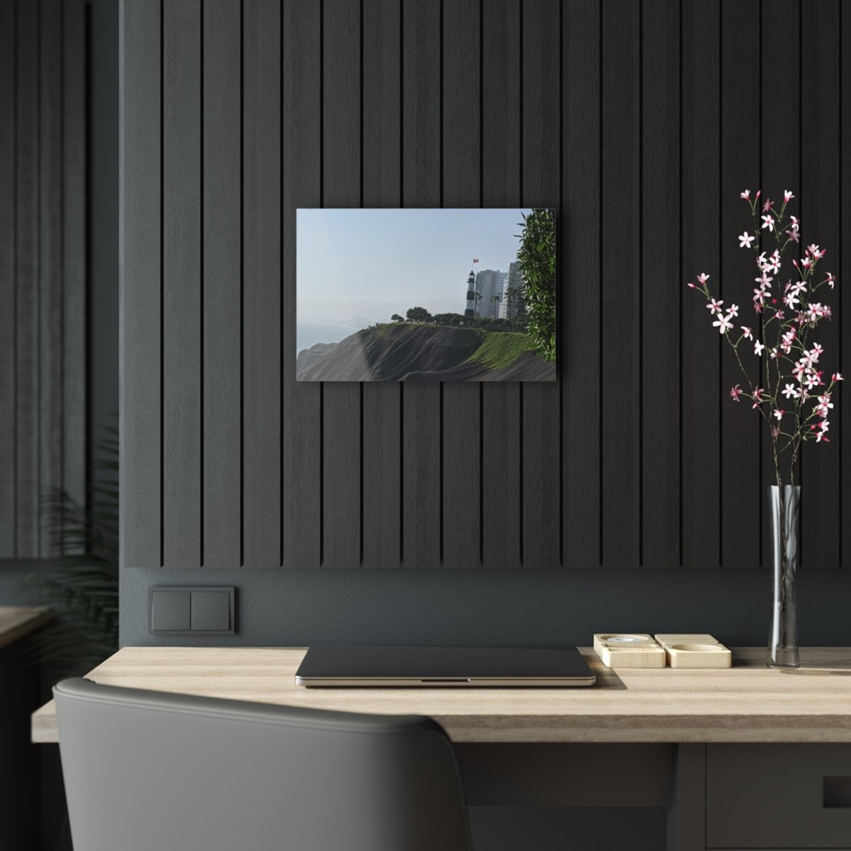 Miraflores Lighthouse in Lima Peru on Acrylic Glass Wall Art - Cosas y Punto