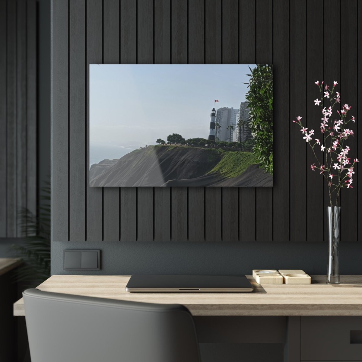 Miraflores Lighthouse in Lima Peru on Acrylic Glass Wall Art - Cosas y Punto