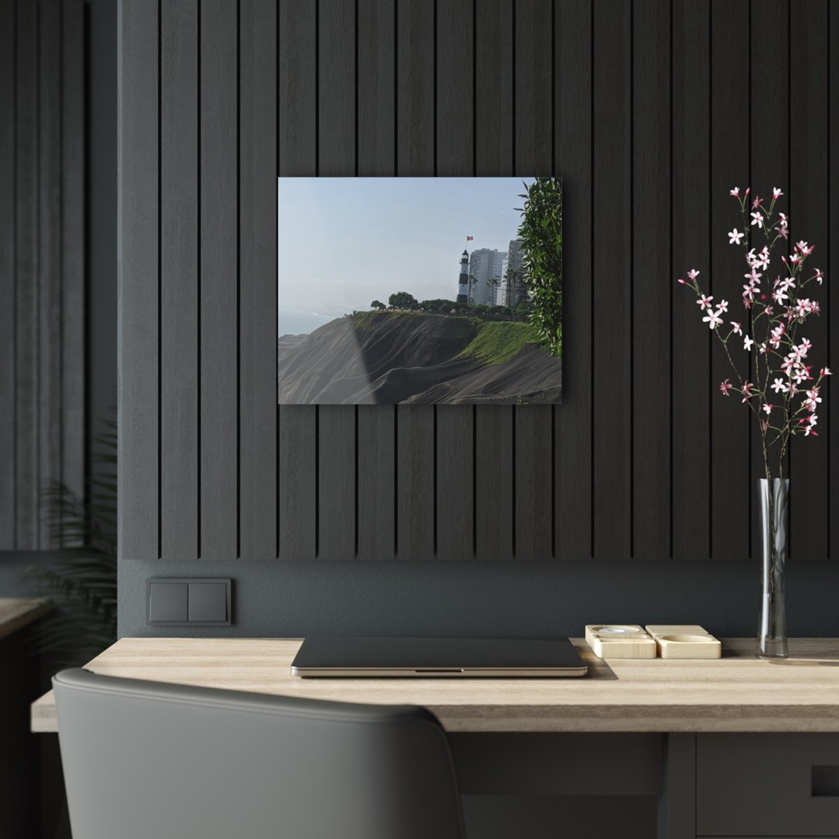 Miraflores Lighthouse in Lima Peru on Acrylic Glass Wall Art - Cosas y Punto