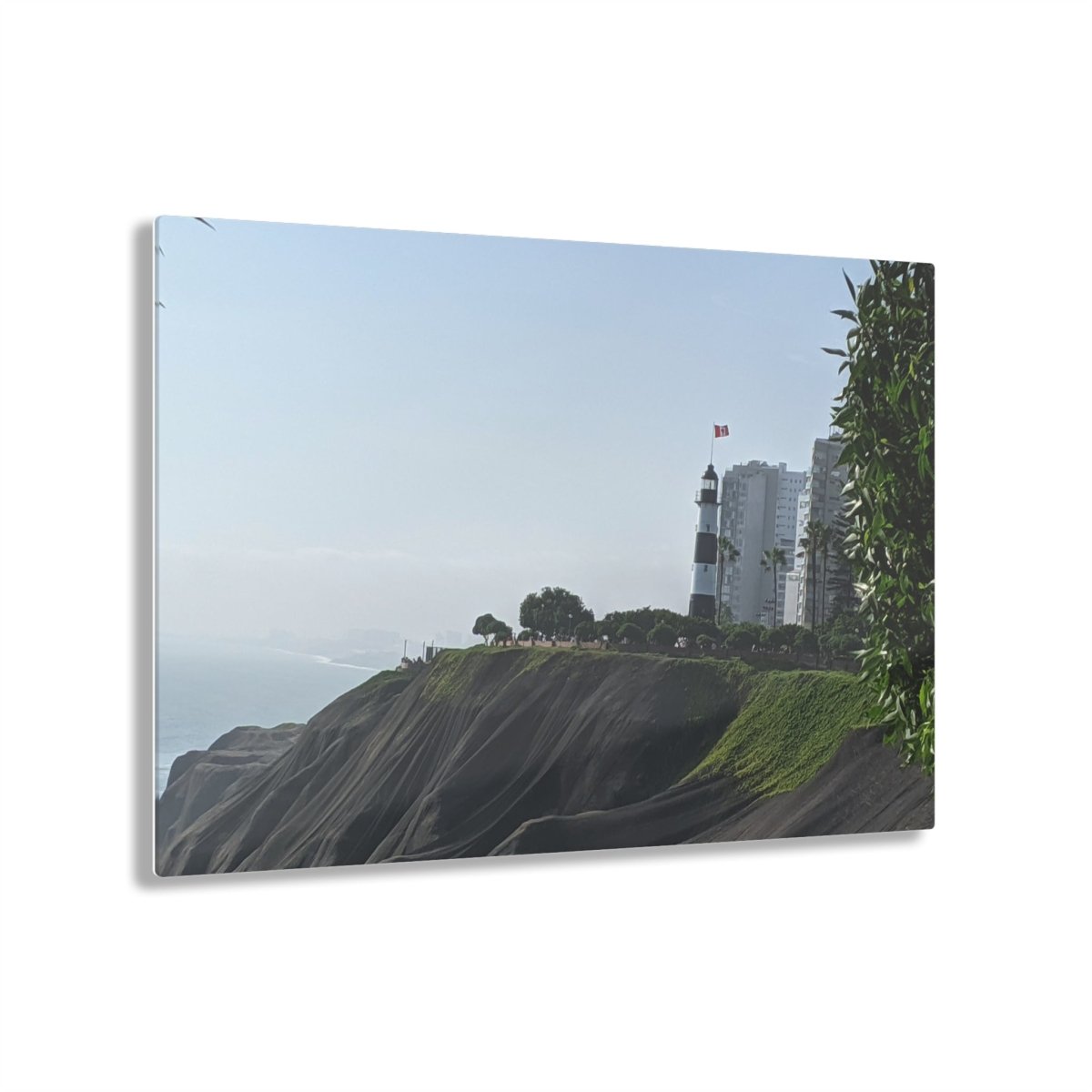 Miraflores Lighthouse in Lima Peru on Acrylic Glass Wall Art - Cosas y Punto