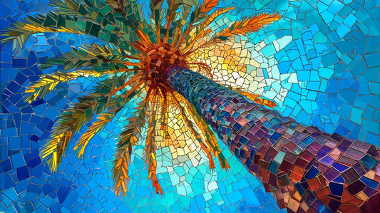 Neon Palm Vista - Wall Art - Cosas y Punto