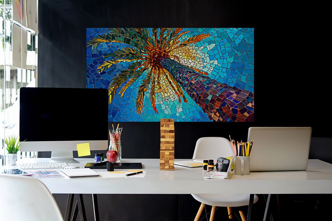 Neon Palm Vista - Wall Art - Cosas y Punto
