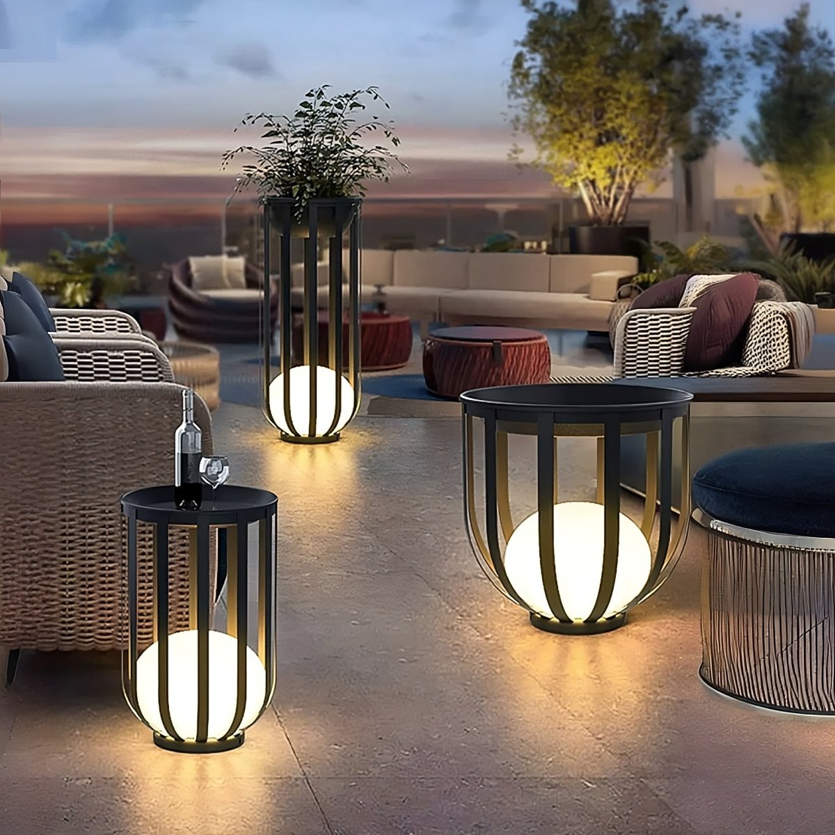 Outdoor Solar Power LED Plant Stand - Cosas y Punto