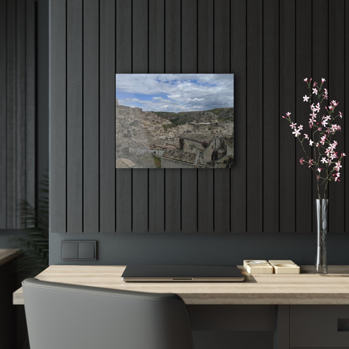 Overlooking Sassi di Matera on Acrylic Glass Wall Art - Cosas y Punto