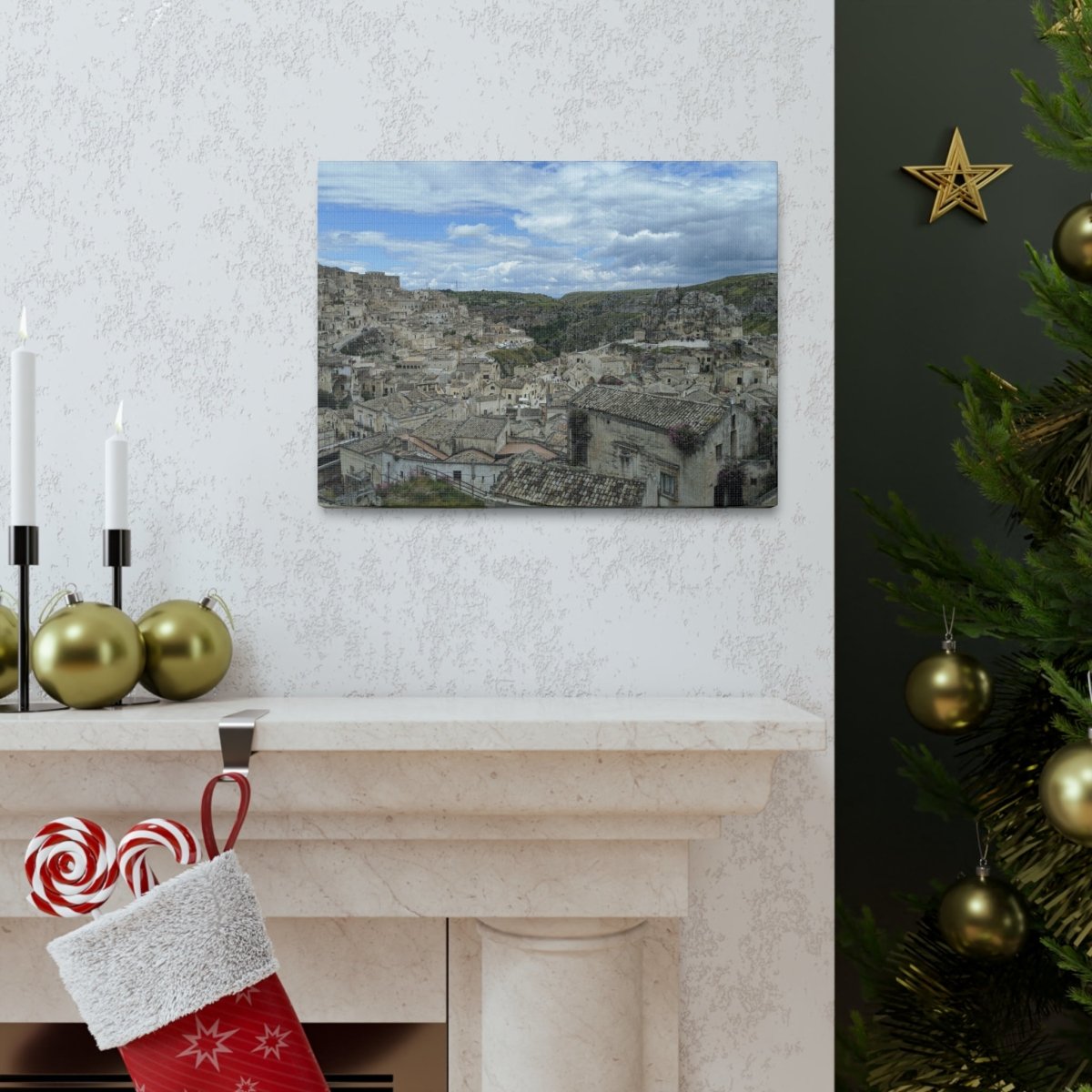 Overlooking Sassi di Matera on Canvas - Cosas y Punto