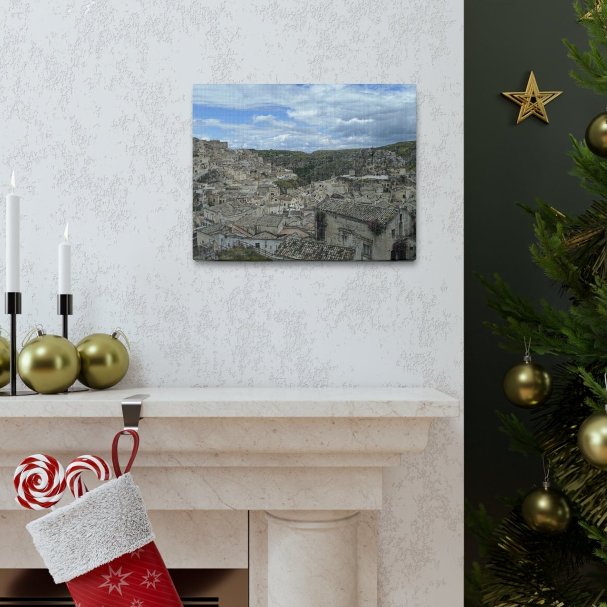Overlooking Sassi di Matera on Canvas - Cosas y Punto