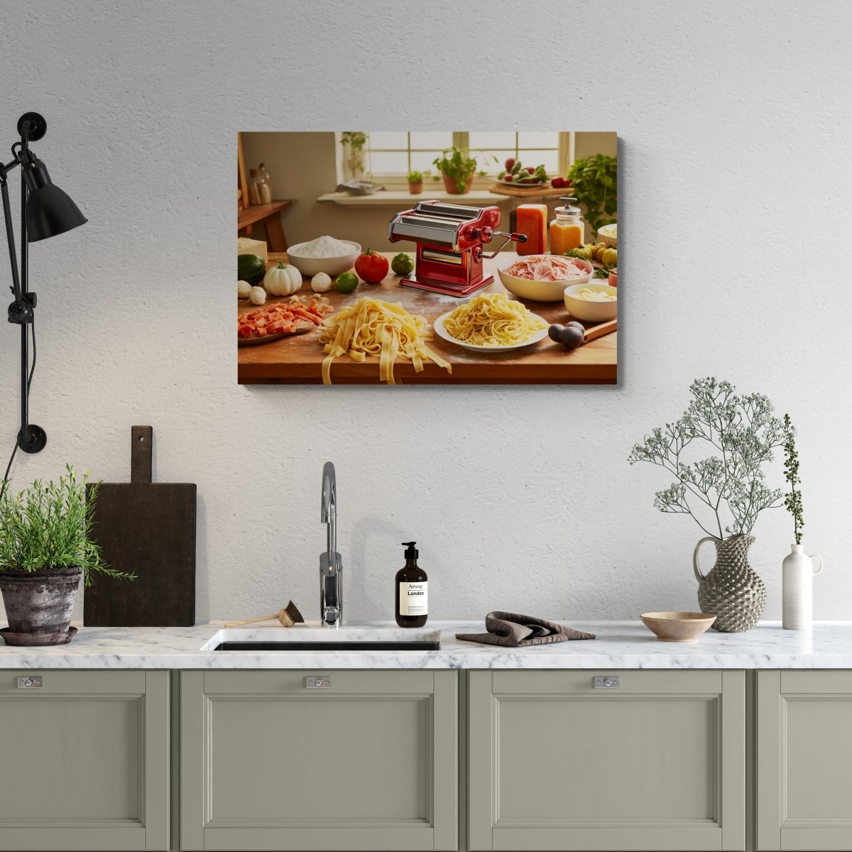 Pasta Perfection: Culinary Masterpiece on Acrylic Glass Wall Art - Cosas y Punto