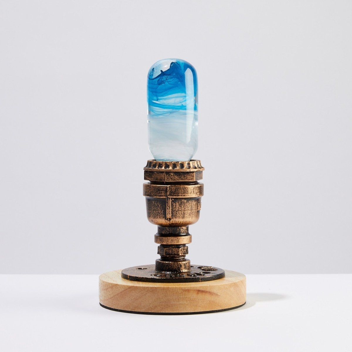 Resin LED Lightbulb with Lamp - Blue - Cosas y Punto