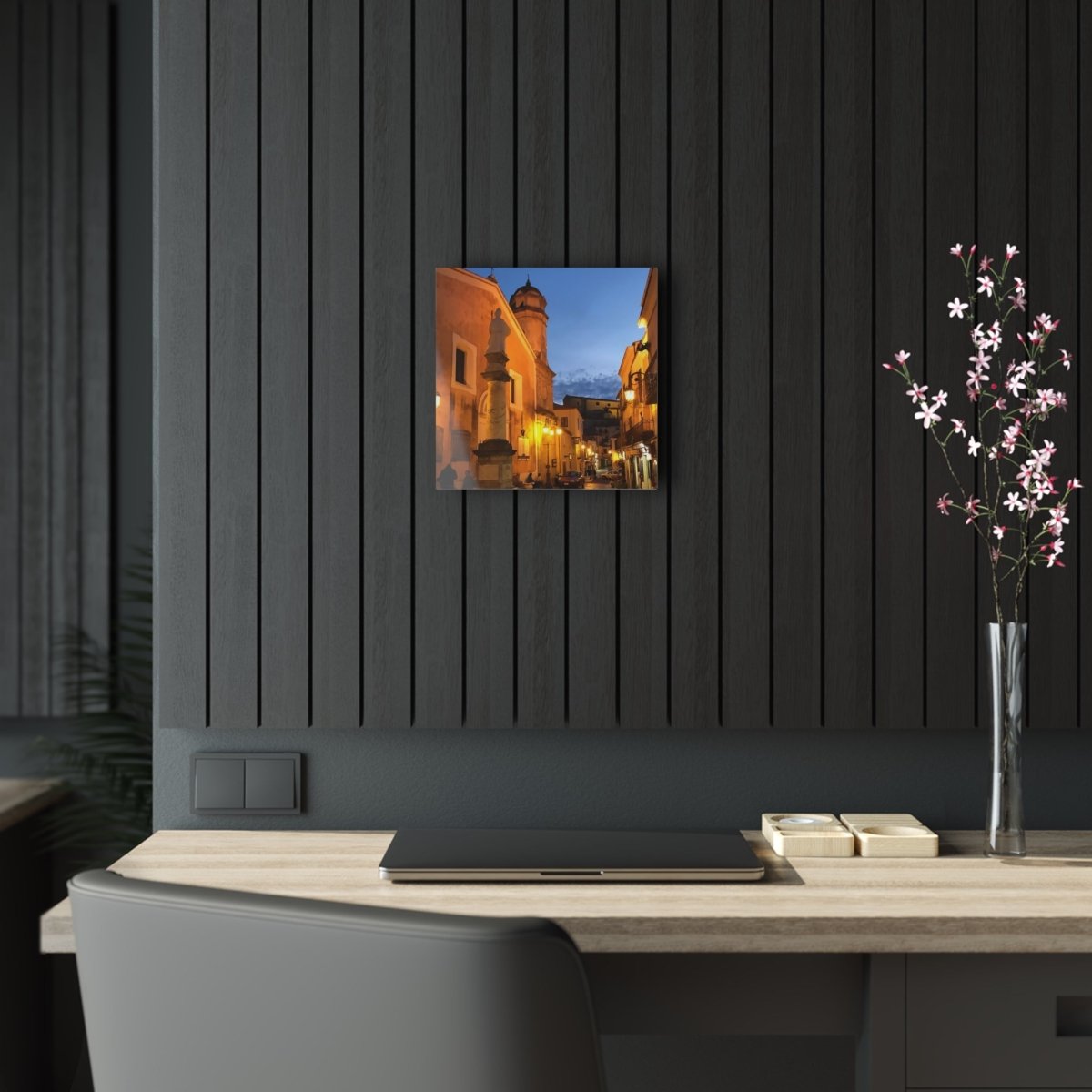 Sarconi, Italy at night on Acrylic Glass Wall Art - Cosas y Punto