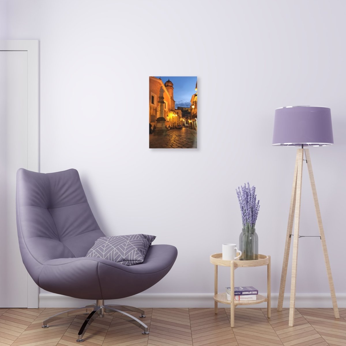 Sarconi, Italy at night on Acrylic Glass Wall Art - Cosas y Punto