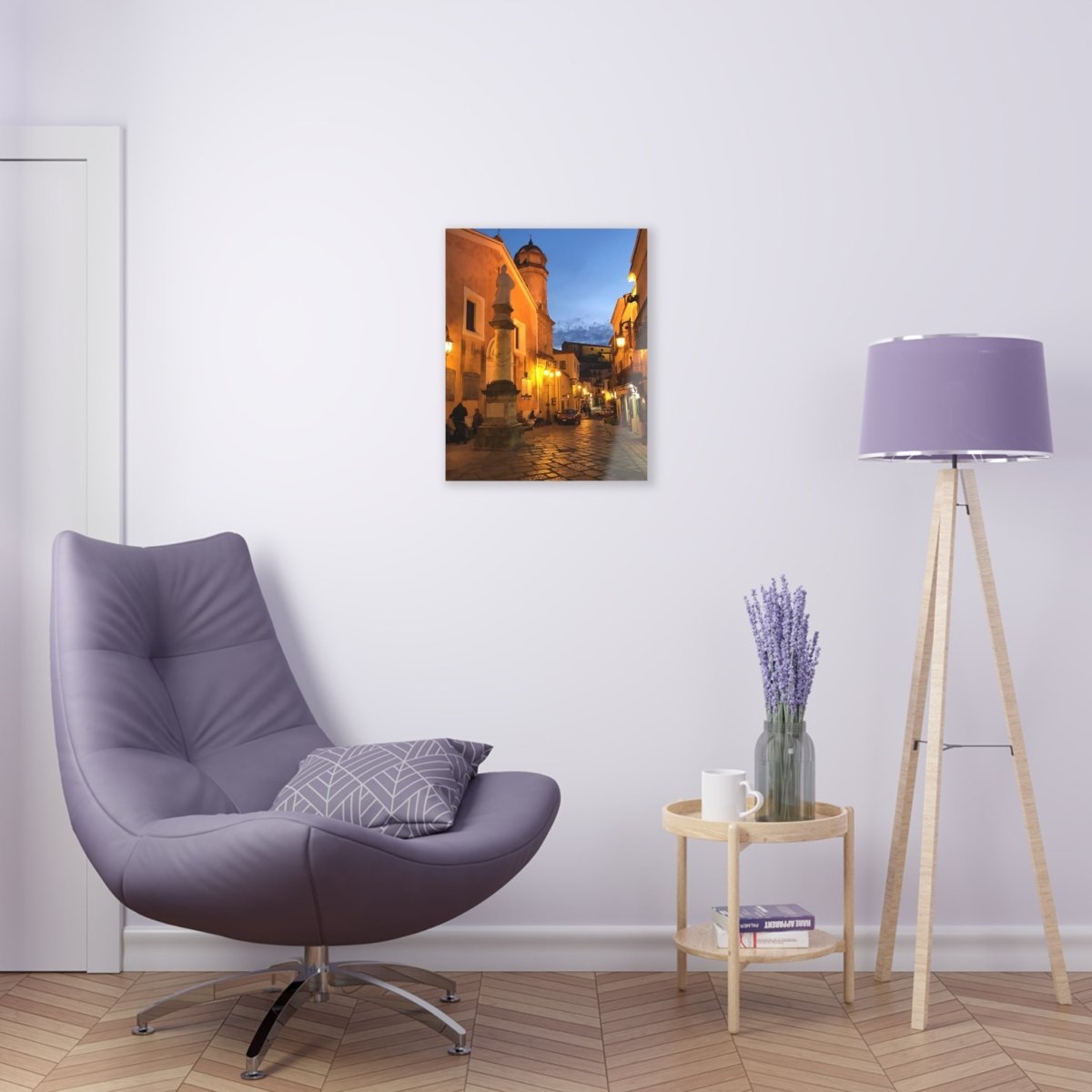Sarconi, Italy at night on Acrylic Glass Wall Art - Cosas y Punto