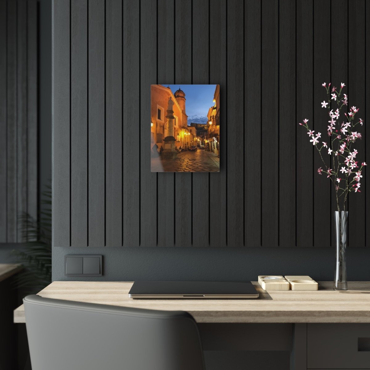 Sarconi, Italy at night on Acrylic Glass Wall Art - Cosas y Punto