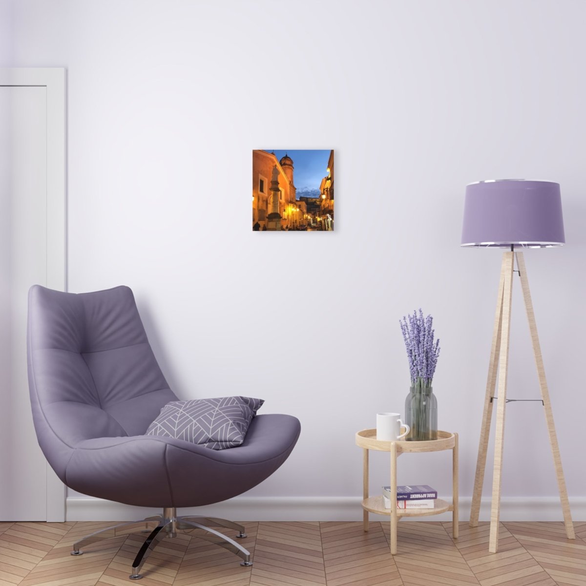 Sarconi, Italy at night on Acrylic Glass Wall Art - Cosas y Punto