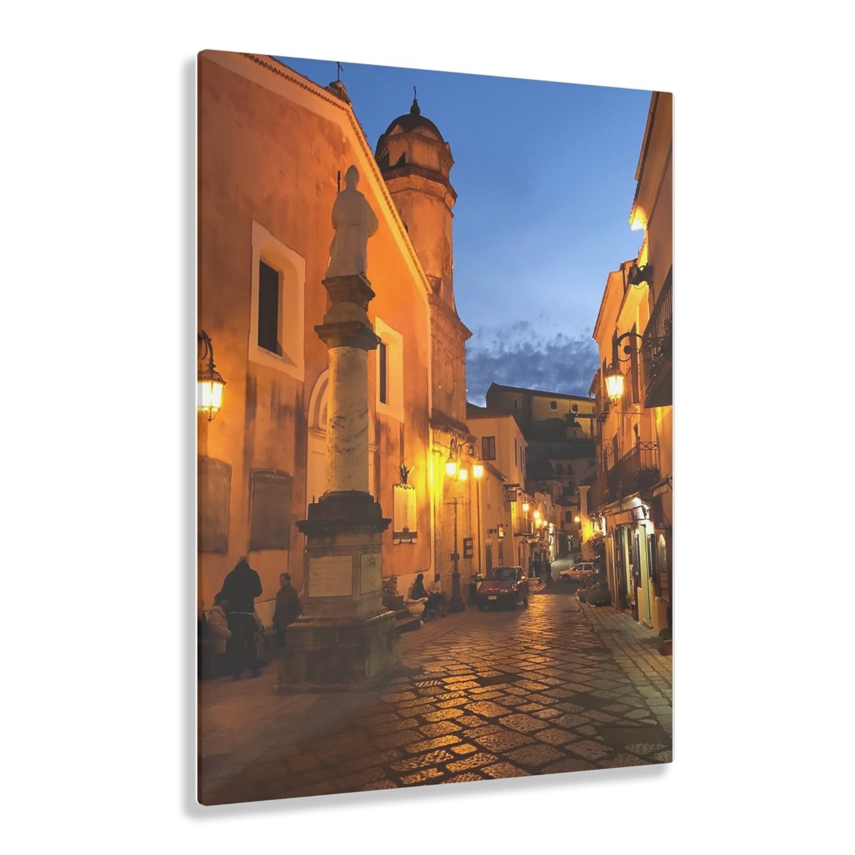 Sarconi, Italy at night on Acrylic Glass Wall Art - Cosas y Punto