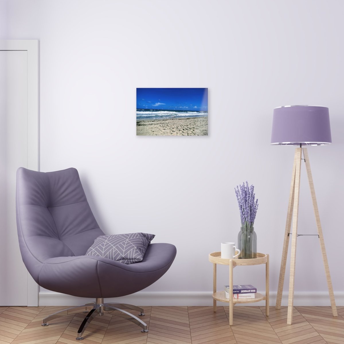 Seagulls on the beach on Acrylic Glass Wall Art - Cosas y Punto