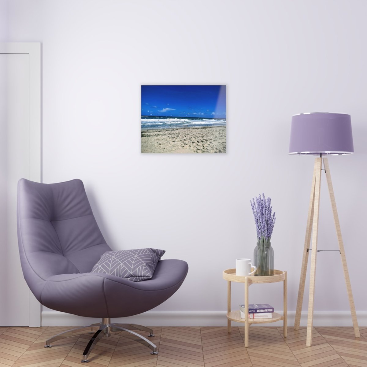 Seagulls on the beach on Acrylic Glass Wall Art - Cosas y Punto