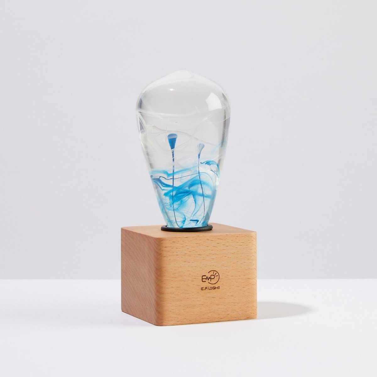 Table Lamp with Resin LED Lightbulb - Blue Drop - Cosas y Punto