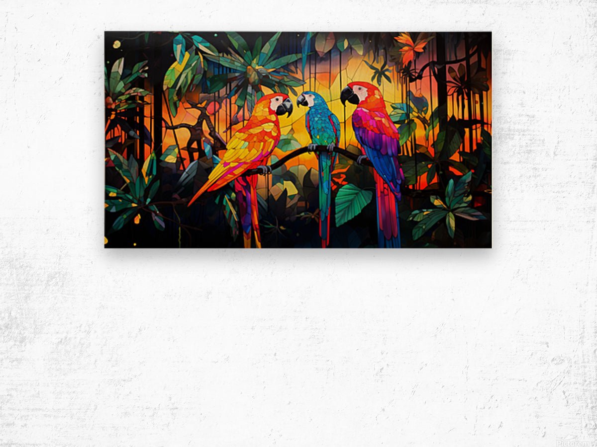 Tropical Rainforest Trio of Parrots - Cosas y Punto