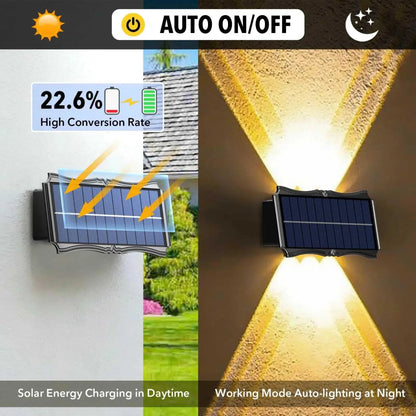 Contemporary Solar Wall Lamp – Waterproof Garden Illumination - Cosas y Punto