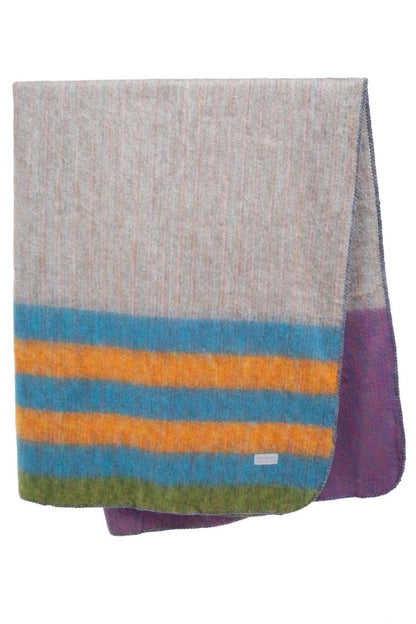 Gray and Blue Queen - Sized Alpaca Blanket - Cosas y Punto