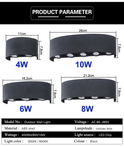 Modern LED Up - Down Exterior Wall Fixture - Cosas y Punto