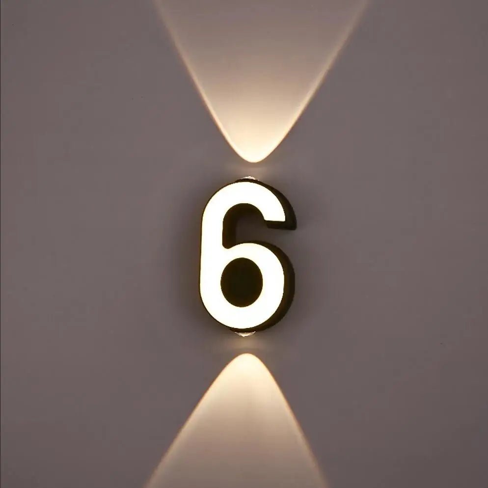 Sophisticated Modern Outdoor Wall Number Light – Waterproof & Stylish - Cosas y Punto