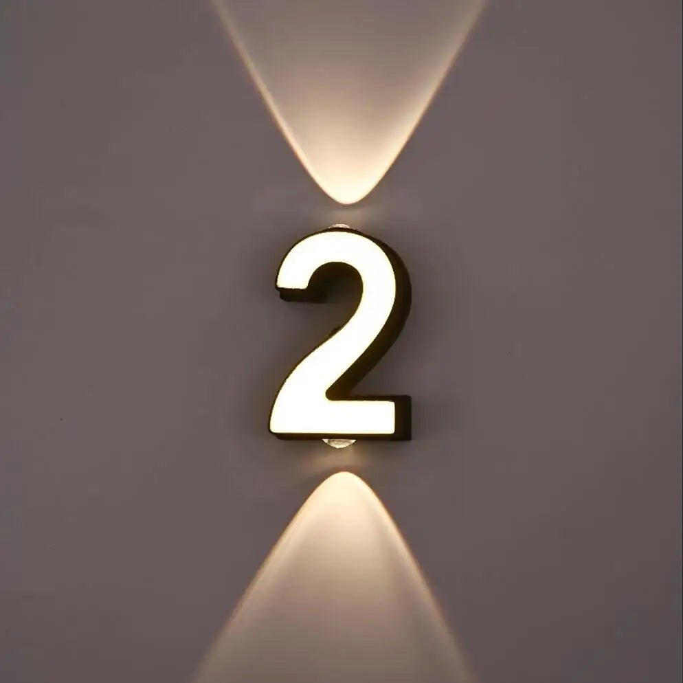 Sophisticated Modern Outdoor Wall Number Light – Waterproof & Stylish - Cosas y Punto