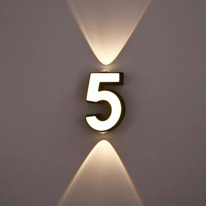 Sophisticated Modern Outdoor Wall Number Light – Waterproof & Stylish - Cosas y Punto