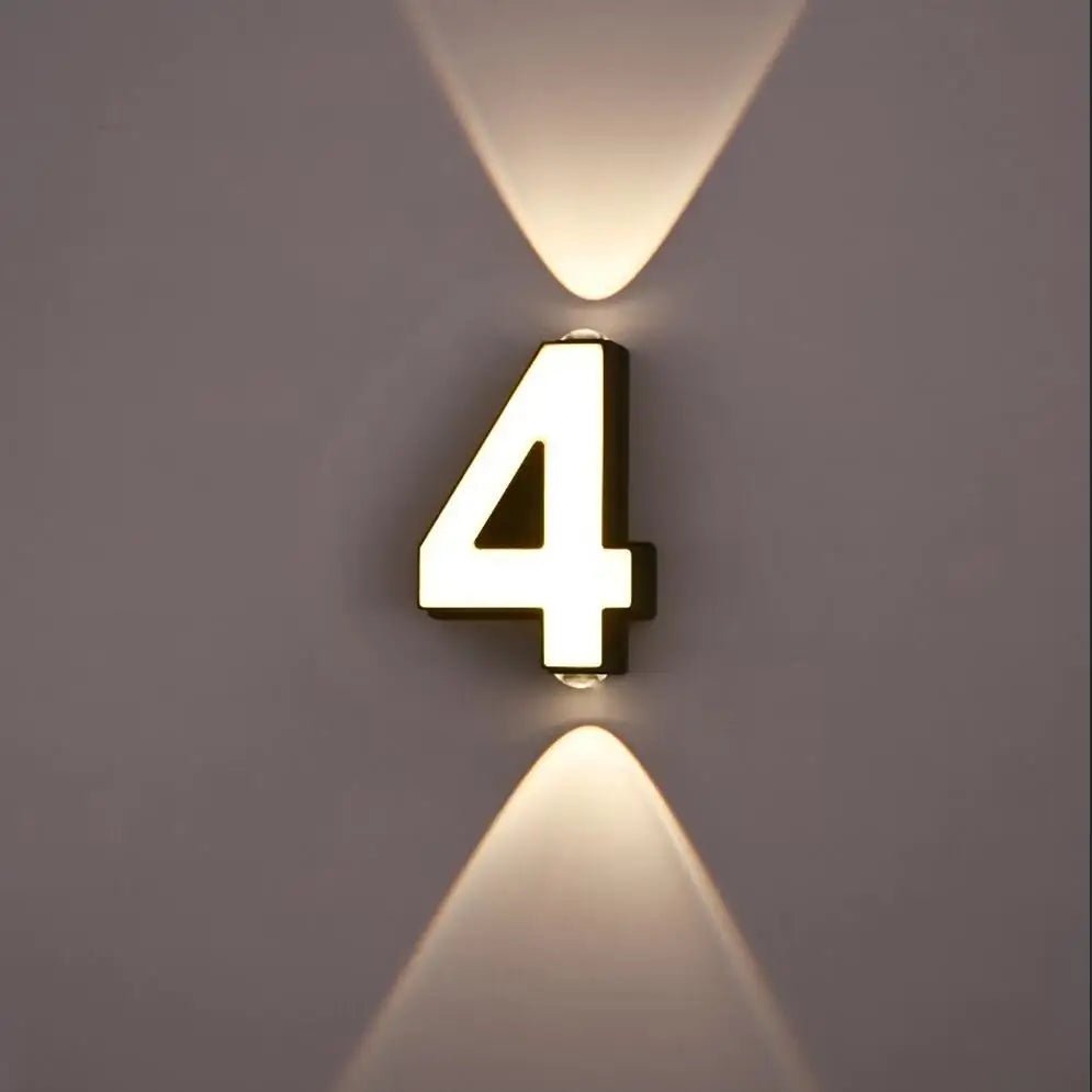 Sophisticated Modern Outdoor Wall Number Light – Waterproof & Stylish - Cosas y Punto