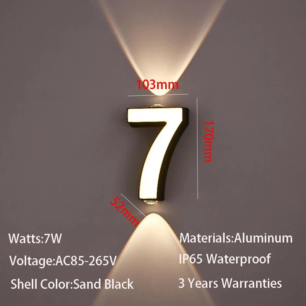 Sophisticated Modern Outdoor Wall Number Light – Waterproof & Stylish - Cosas y Punto