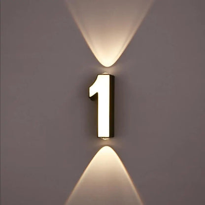 Sophisticated Modern Outdoor Wall Number Light – Waterproof & Stylish - Cosas y Punto