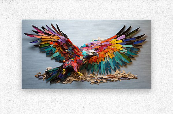Aerial Majesty: Osprey in Fluorescent Mosaic - Cosas y Punto