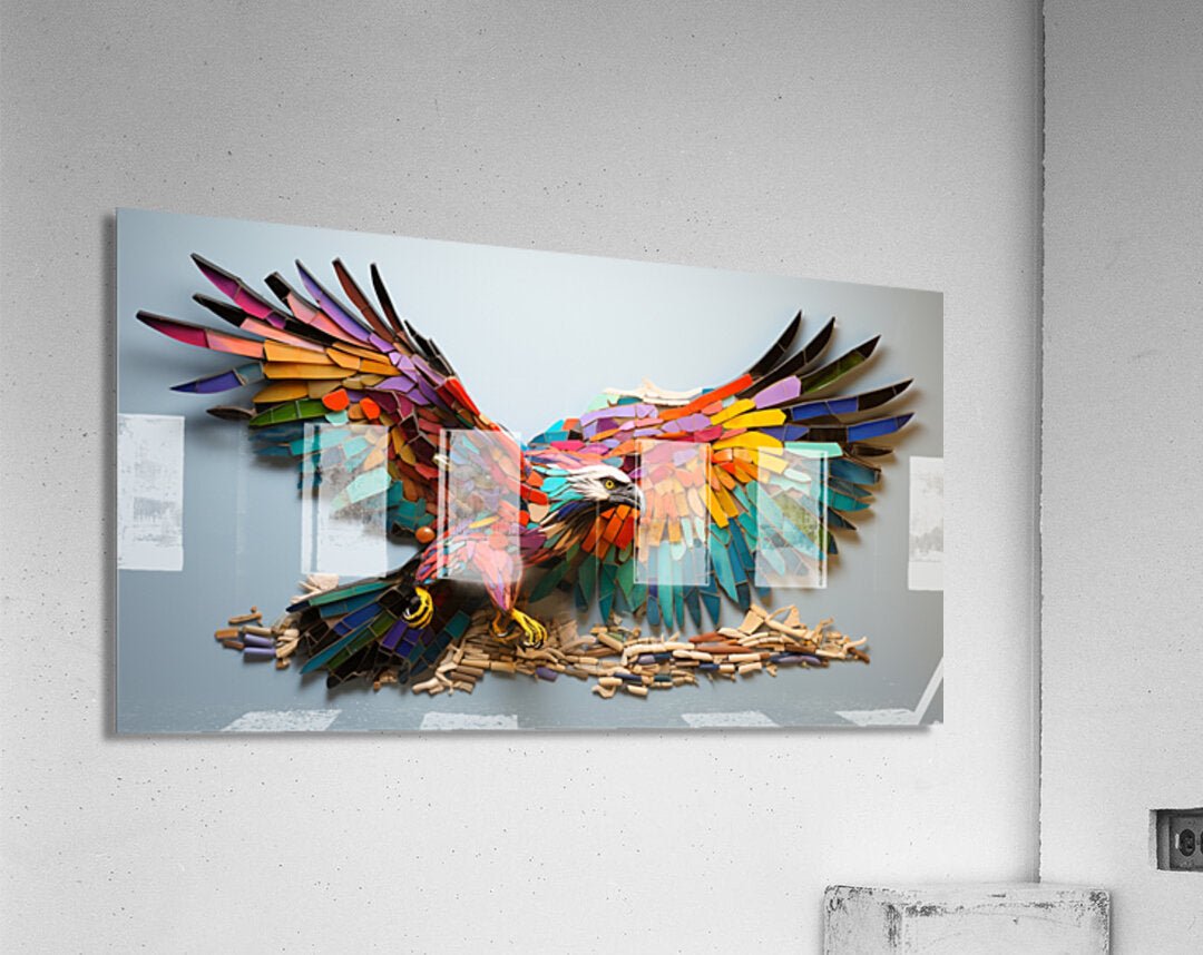 Aerial Majesty: Osprey in Fluorescent Mosaic - Cosas y Punto