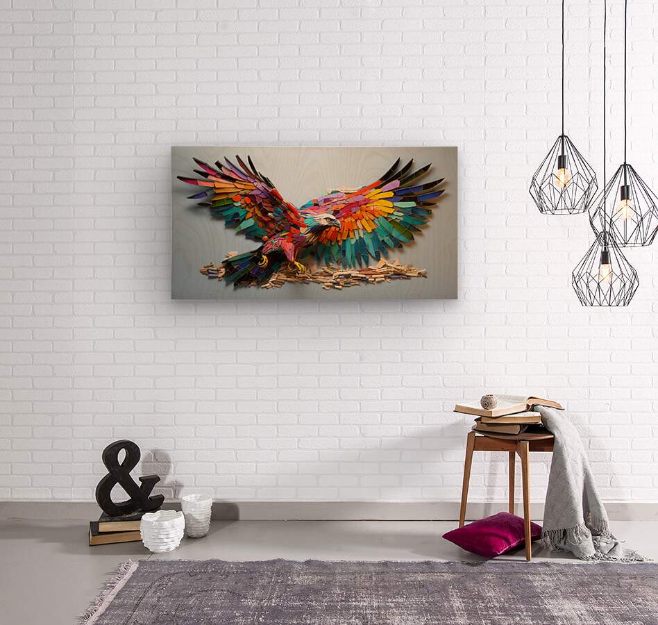 Aerial Majesty: Osprey in Fluorescent Mosaic - Cosas y Punto