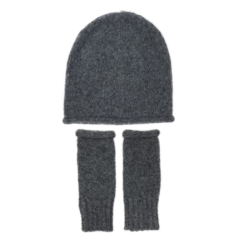 Charcoal Essential Knit Alpaca Gloves - Cosas y Punto
