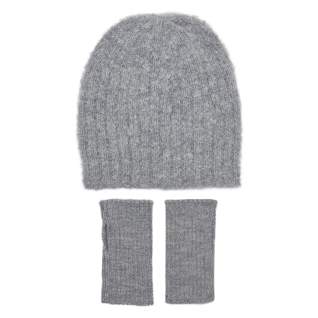 Gray Loop Knit Alpaca Beanie - Cosas y Punto