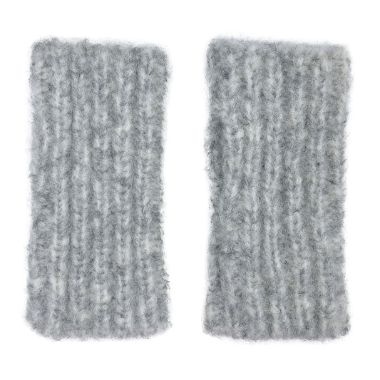 Gray Ribbed Alpaca Gloves - Cosas y Punto