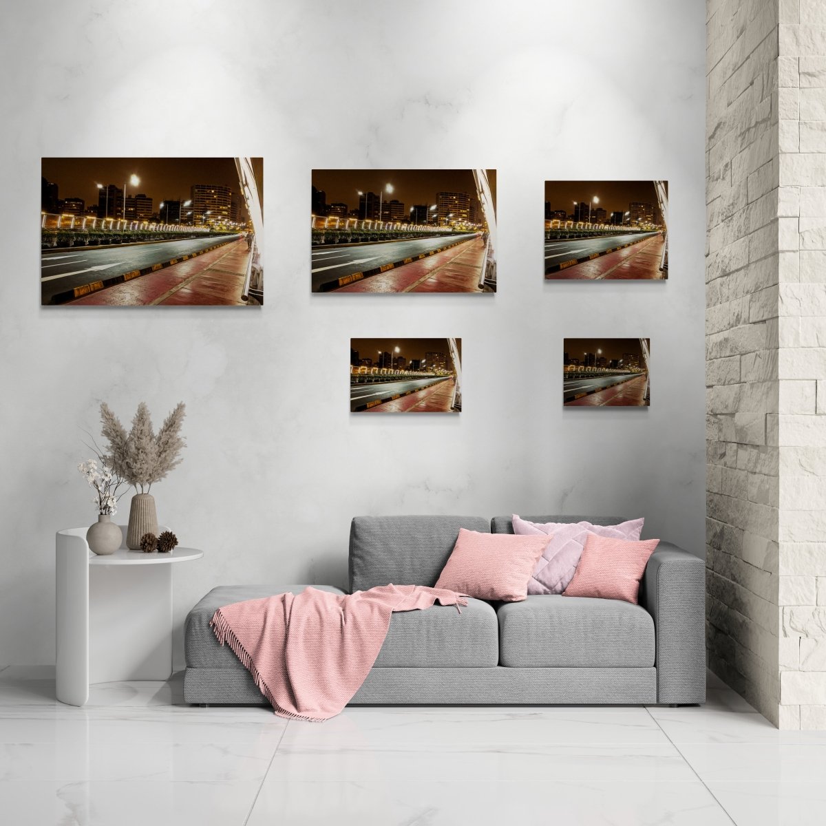 Miraflores Bridge at night on Acrylic Glass Wall Art - Cosas y Punto