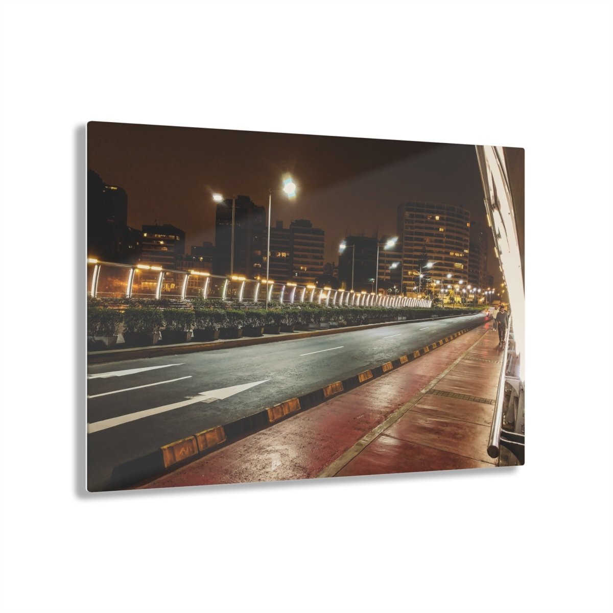 Miraflores Bridge at night on Acrylic Glass Wall Art - Cosas y Punto