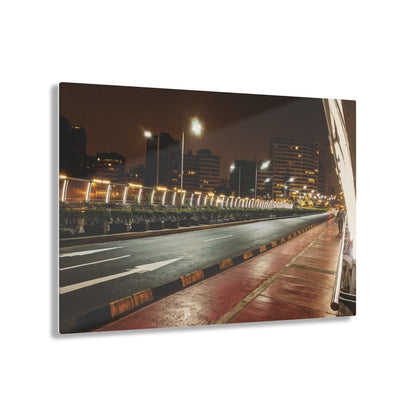 Miraflores Bridge at night on Acrylic Glass Wall Art - Cosas y Punto