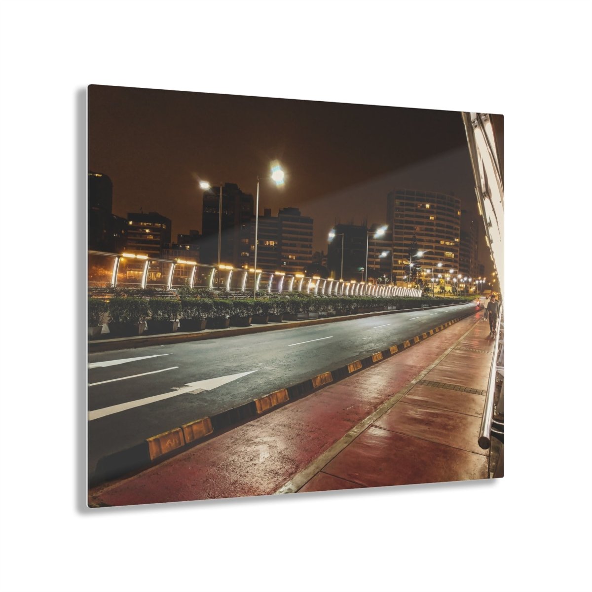 Miraflores Bridge at night on Acrylic Glass Wall Art - Cosas y Punto