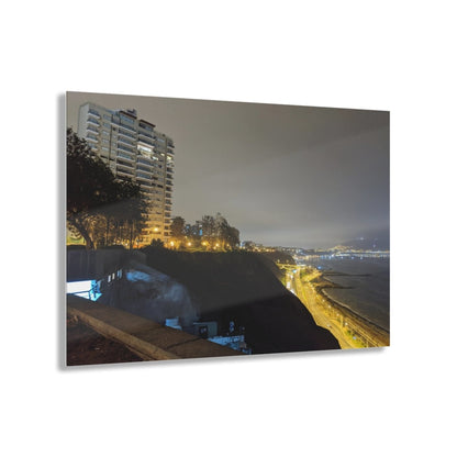 Miraflores by night on Acrylic Glass Wall Art - Cosas y Punto