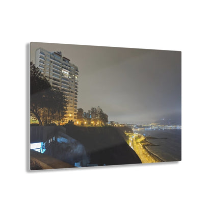 Miraflores by night on Acrylic Glass Wall Art - Cosas y Punto