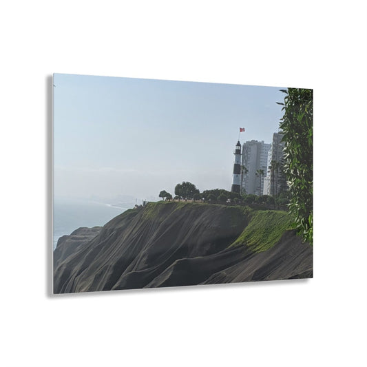 Miraflores Lighthouse in Lima Peru on Acrylic Glass Wall Art - Cosas y Punto