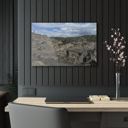 Overlooking Sassi di Matera on Acrylic Glass Wall Art - Cosas y Punto