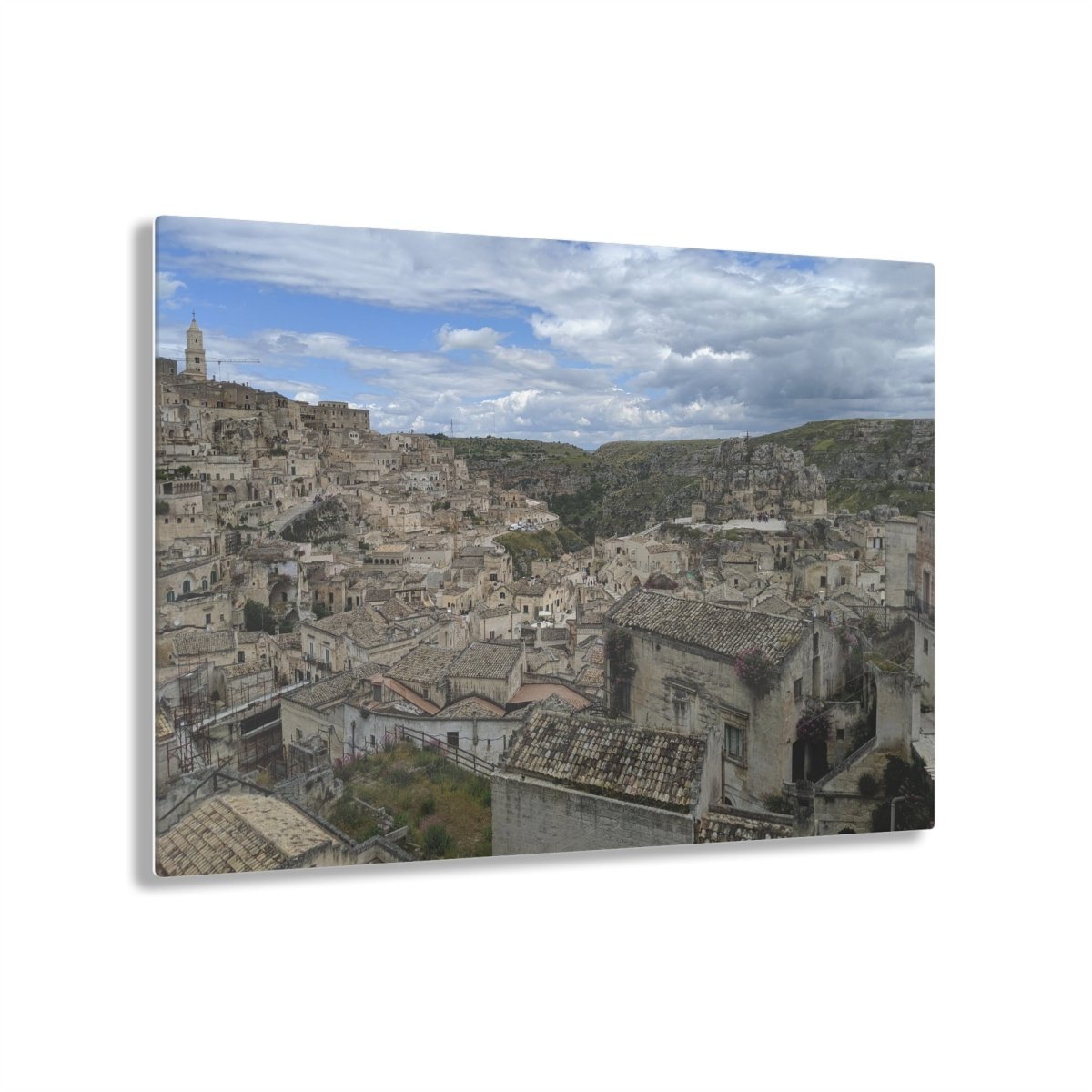 Overlooking Sassi di Matera on Acrylic Glass Wall Art - Cosas y Punto