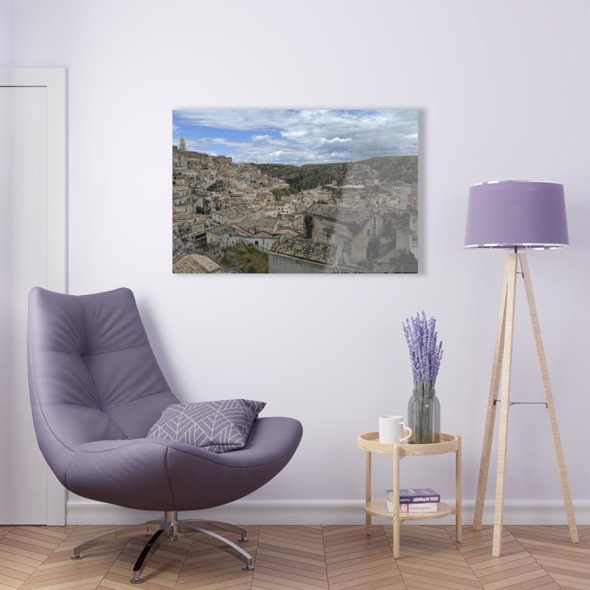 Overlooking Sassi di Matera on Acrylic Glass Wall Art - Cosas y Punto