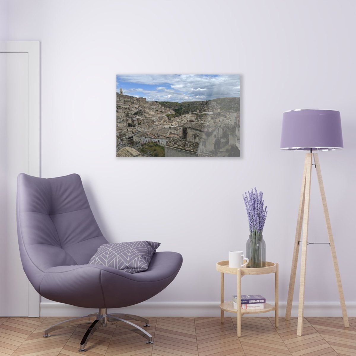 Overlooking Sassi di Matera on Acrylic Glass Wall Art - Cosas y Punto