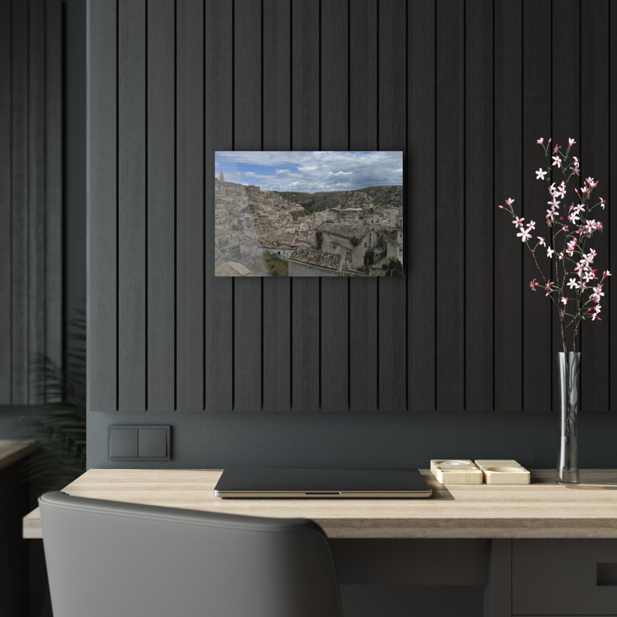 Overlooking Sassi di Matera on Acrylic Glass Wall Art - Cosas y Punto