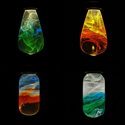 Resin LED Lightbulbs - 4-Pack LED Lights - Spring, Solar Corona, Prairie and Sunrise - Cosas y Punto